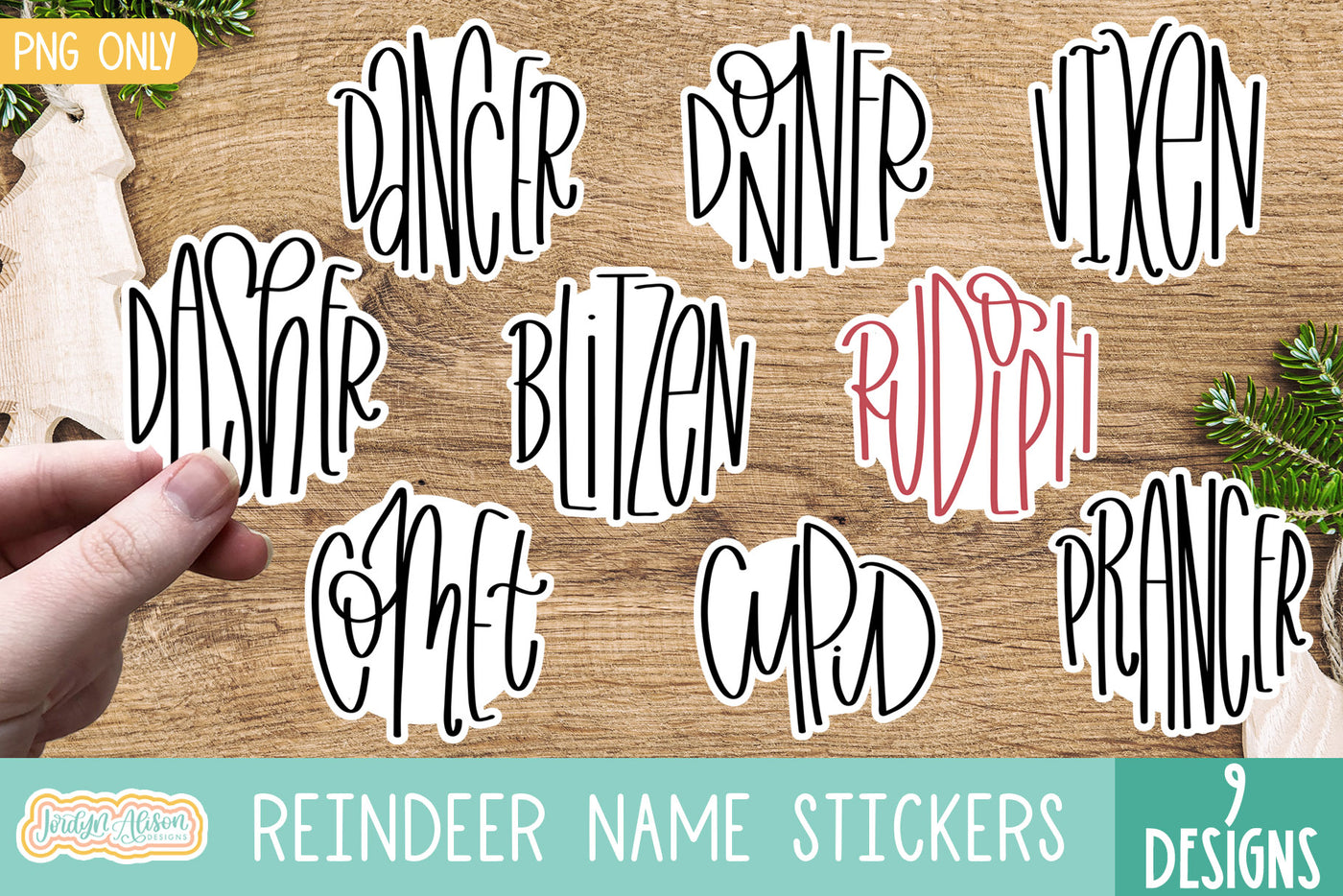 Reindeer Names Sticker Bundle Vol 2