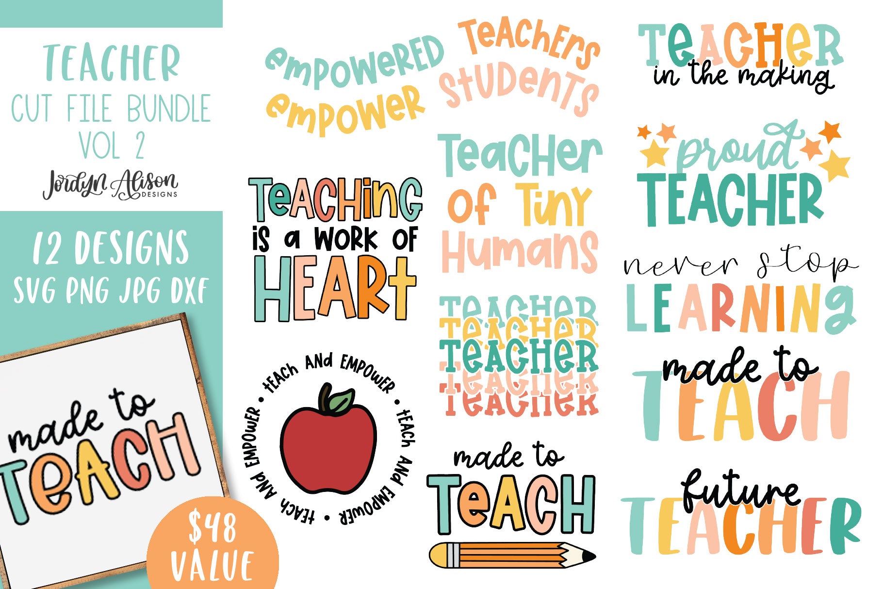 Teacher SVG Bundle Vol 2, 12 SVG Cut Files