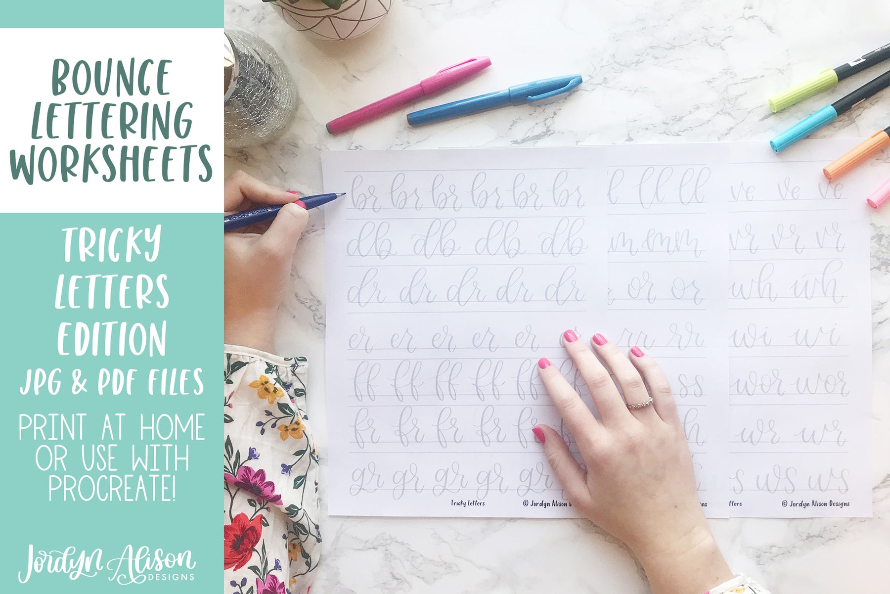 Tricky Letter Combinations Lettering Worksheets – JordynAlisonDesigns