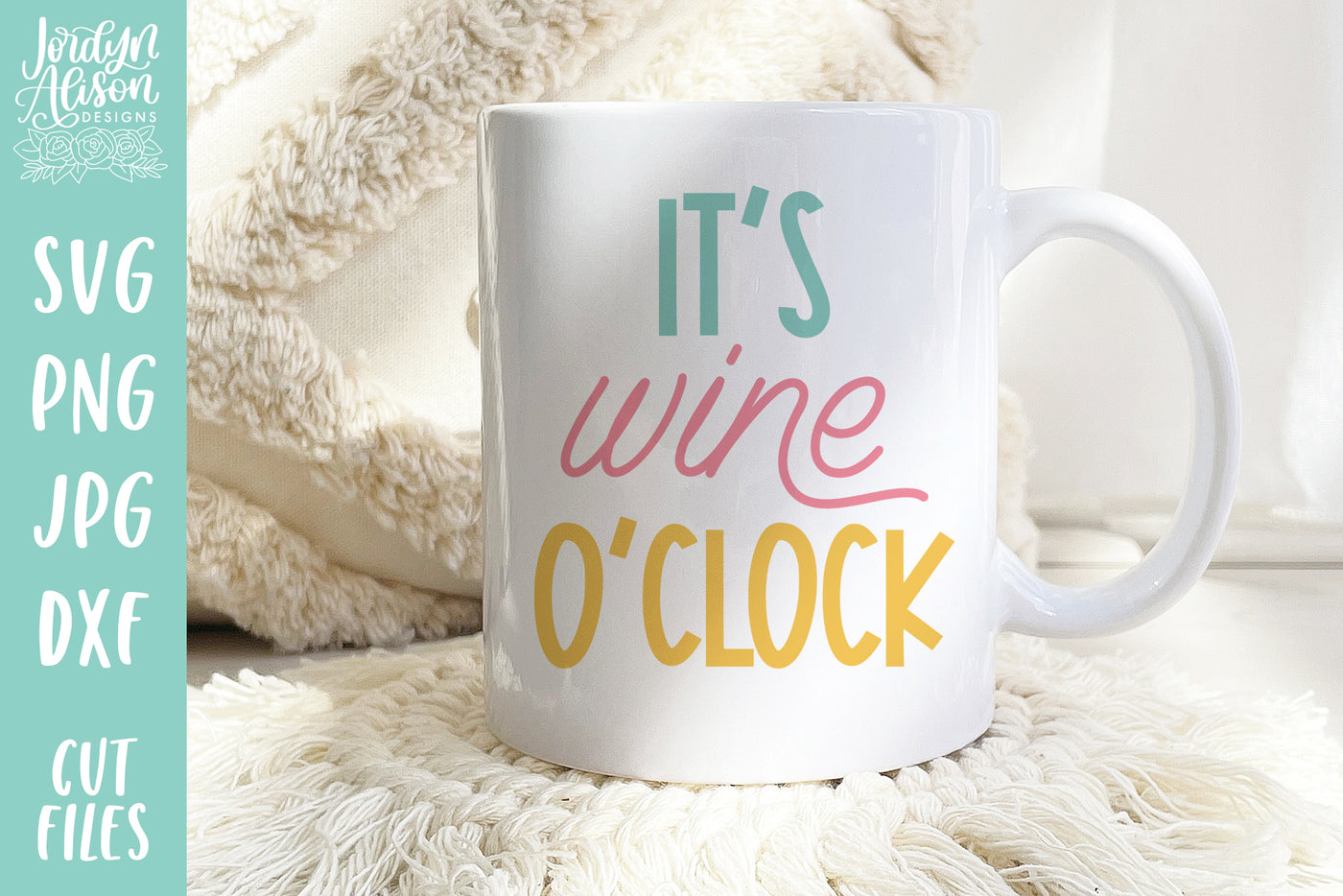 Wine O Clock SVG | Funny Wine Glass Sayings SVG