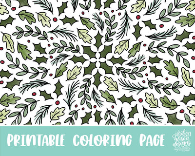 Holiday Leaves Coloring Page - JordynAlisonDesigns