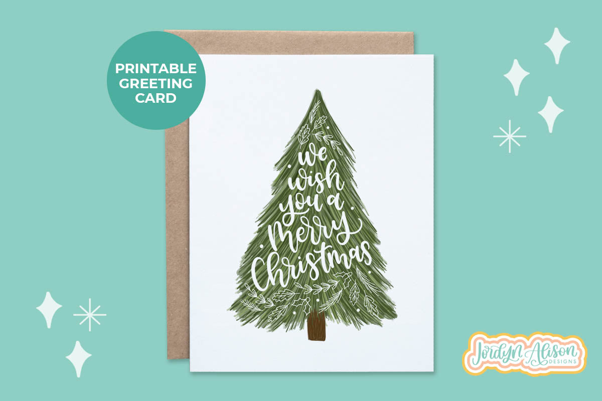 Wish You a Merry Christmas Printable Card