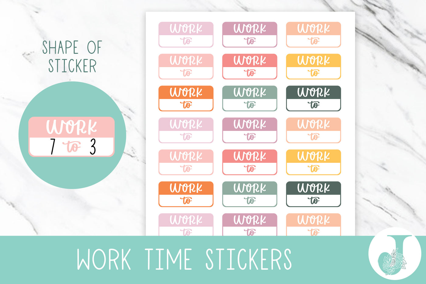 Work Hour Schedule Stickers | Functional Planner Sticker ...
