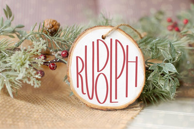 Reindeer Names, Holiday Rounds Ornament SVG Bundle