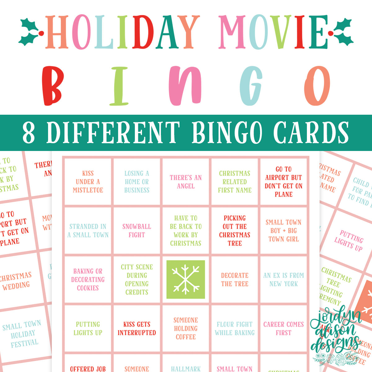 Holiday Movie Bingo - JordynAlisonDesigns