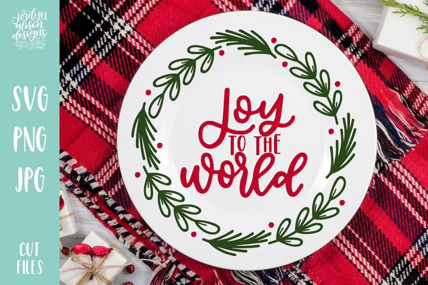 Cut File | Joy To The World Wreath - JordynAlisonDesigns