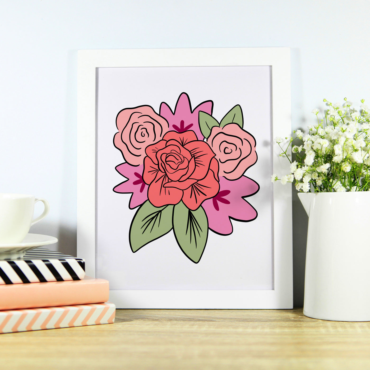Pink Floral Bundle, Printable Art - JordynAlisonDesigns