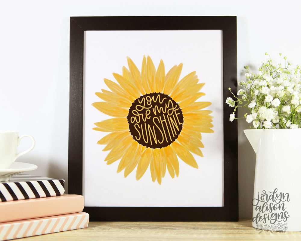 Yellow sunflower framed print