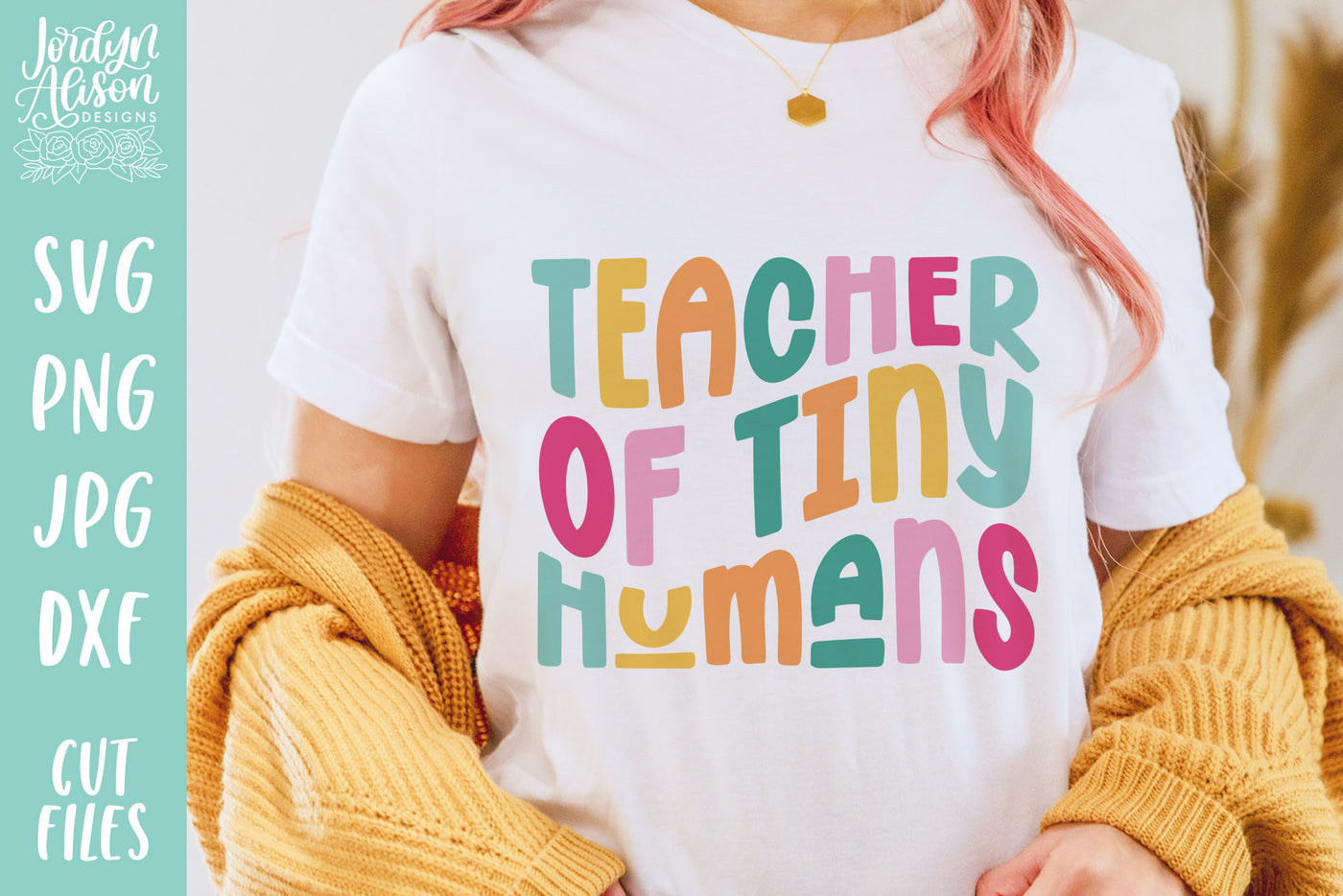 Teacher of Tiny Humans SVG | Wavy Retro Teacher SVG