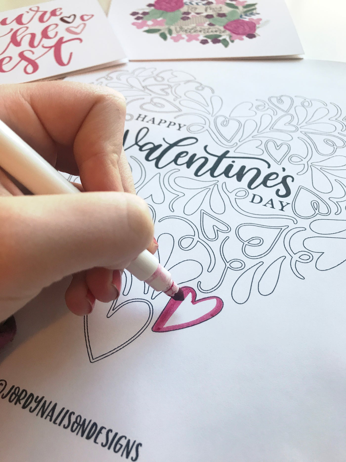 Valentine's Day Heart Coloring Page - JordynAlisonDesigns
